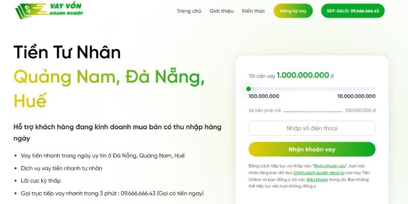 vay tiền nóng Quảng Nam